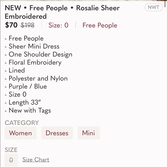 NEW • Free People • Rosalie Embroidered Mini Dress - Picture 5 of 5
